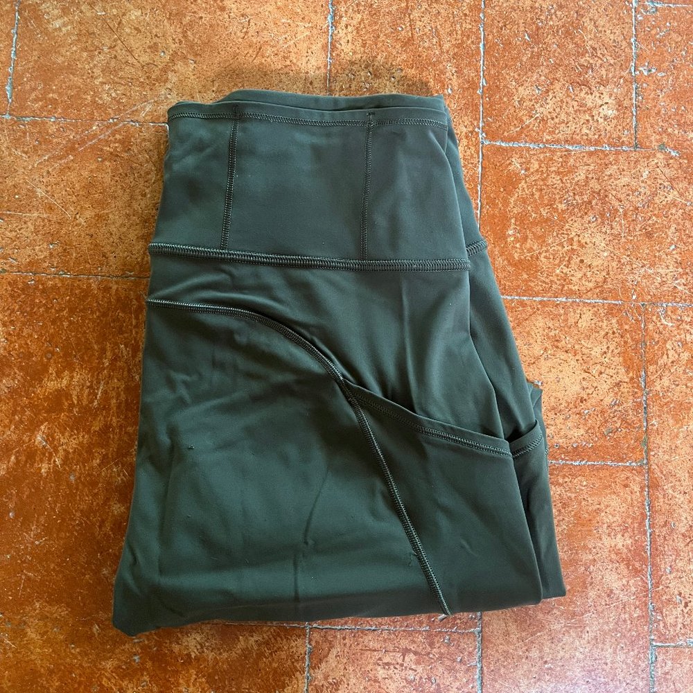 Lululemon Fast & Free Leggings Olive Green - Size 8